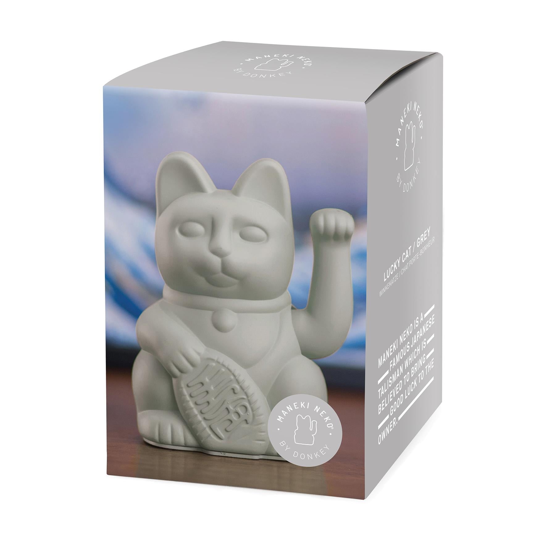 Winkekatze Grau Packageshot