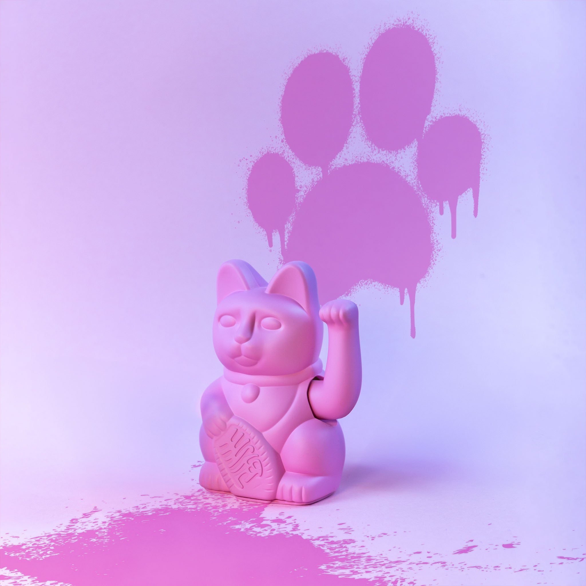 Winkekatze Hot Pink