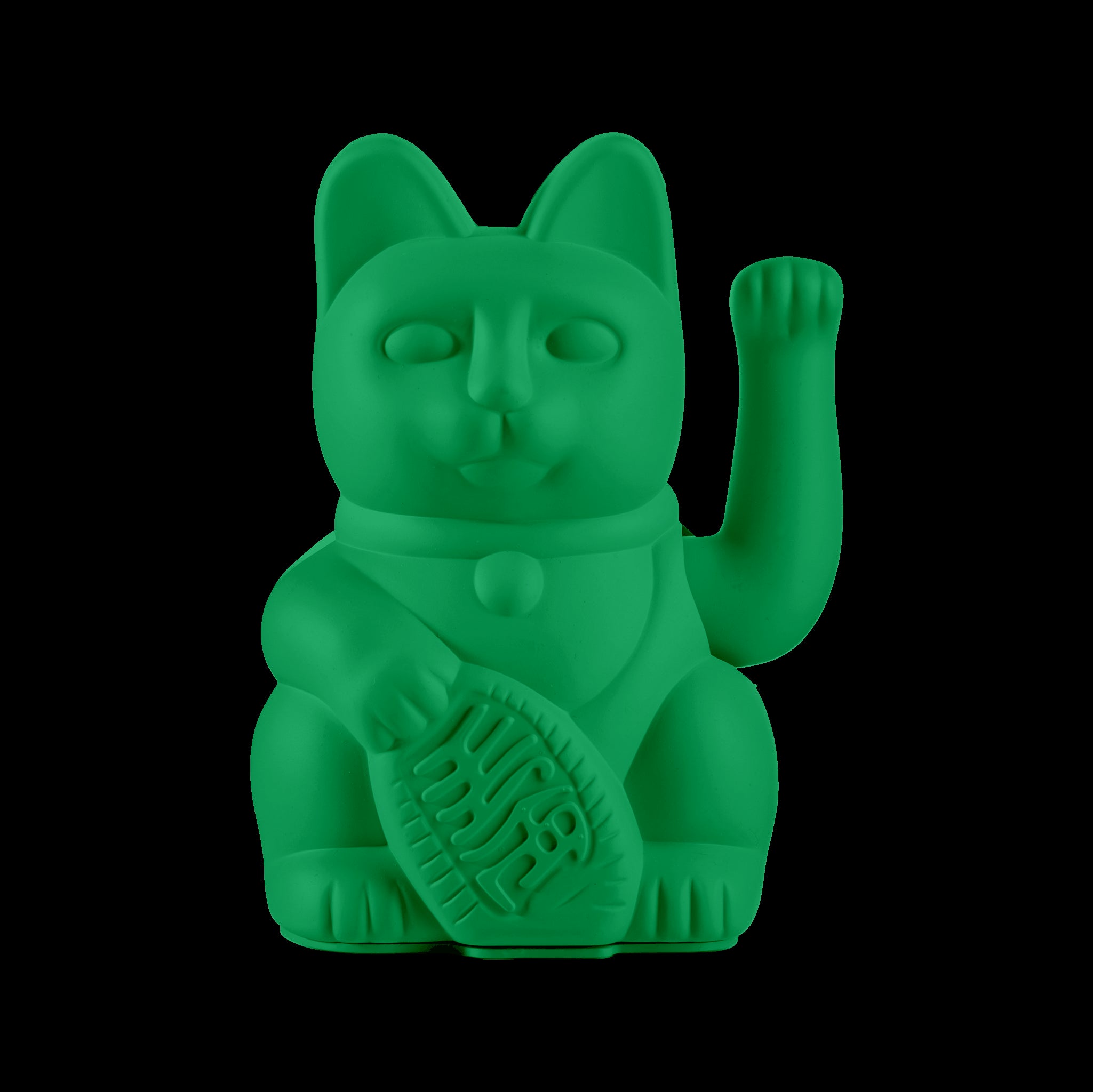 Winkekatze Leuchtendgrün Freisteller
