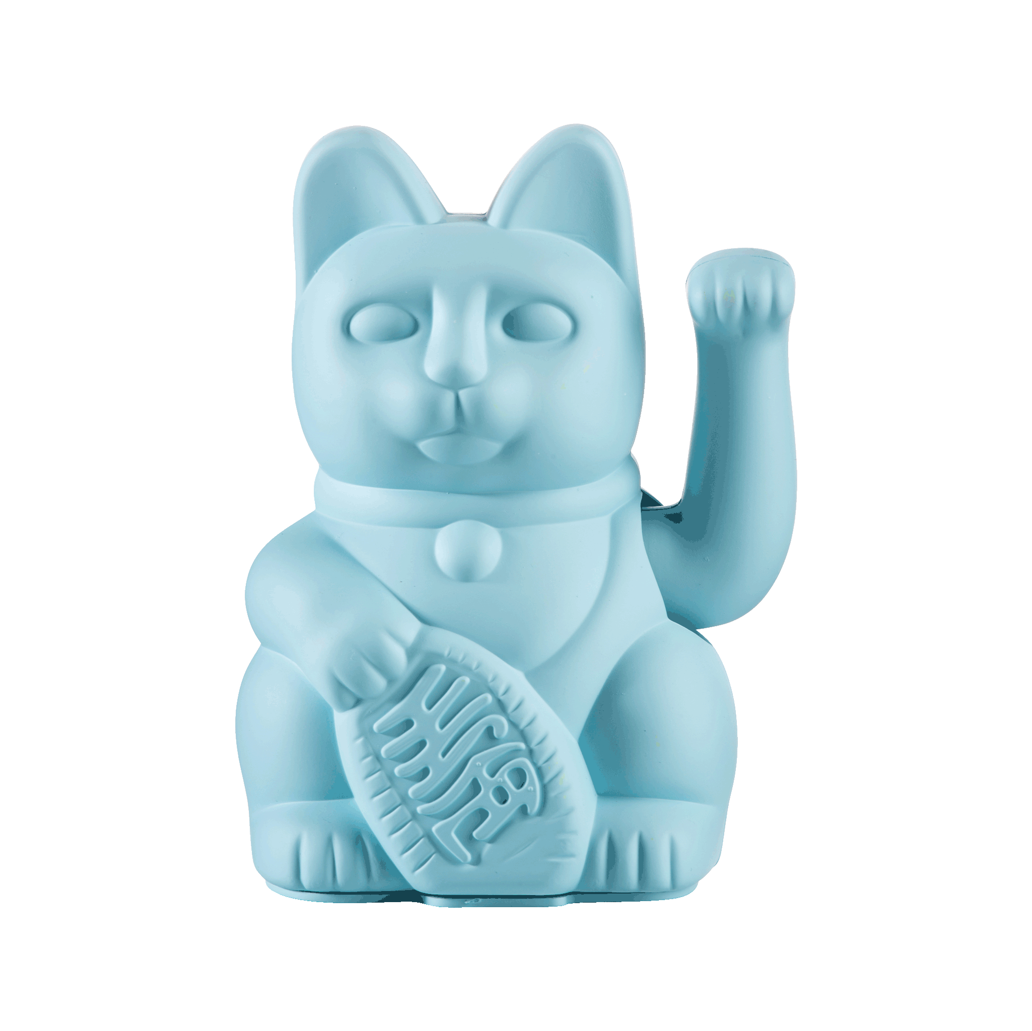 Winkekatze Hellblau Freisteller